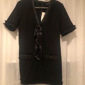 Black Zara dress with details.